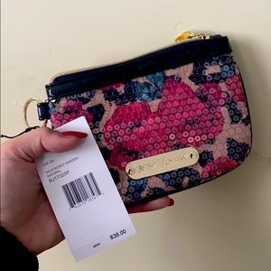 Betsey Johnson wild roses garden change purse
